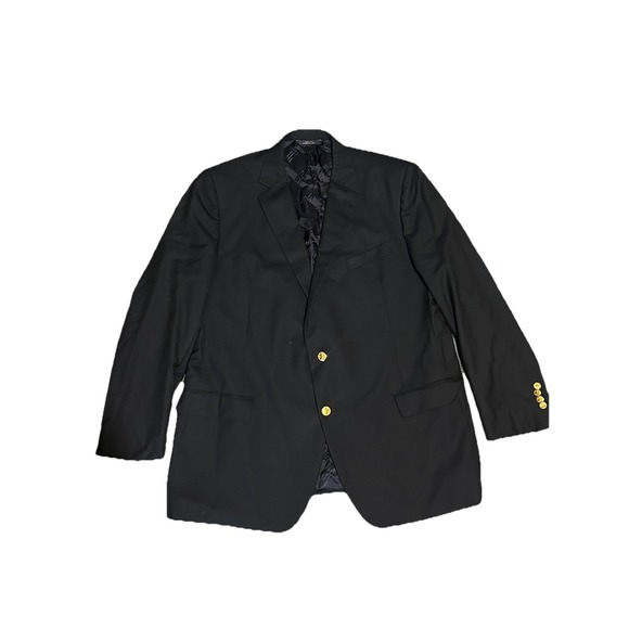 Brooks Brothers 1818 Madison Italy X Loro Piana Navy Blue Gold Button Blazer - Picture 1 of 11